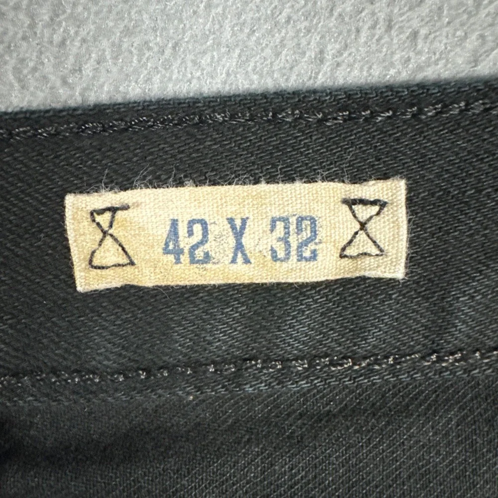 Polo Ralph Lauren Jeans Mens 42x32 Black Vintage 67 Hudson Straight Leg Denim
